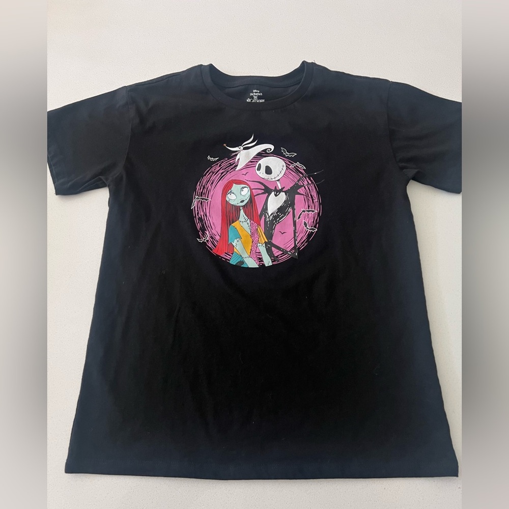 Nightmare Before Christmas Jack Skellington & Sally T-shirt Black Youth 10/12